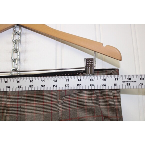 Anthropologie The Essential Slim Crop Pants Check Plaid Chino Office Size 12 - Picture 3 of 11